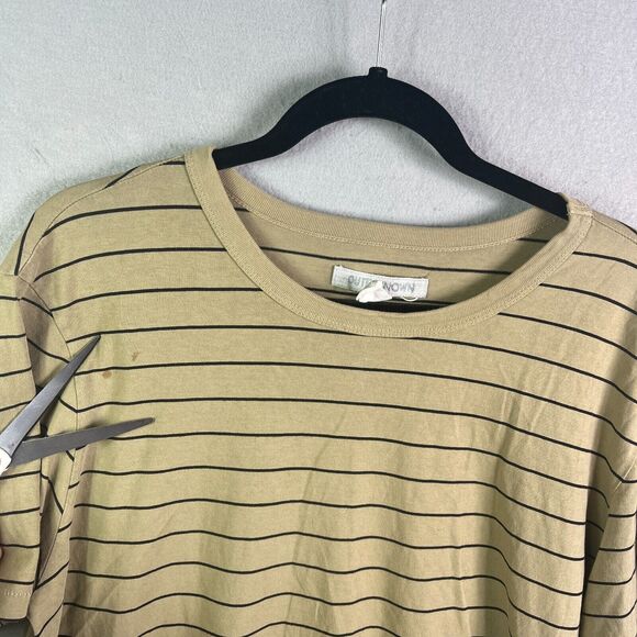 Outerknown T Shirt Men L Green Black Khaki Striped Spellout Outdoors Hiking SPOT - Picture 2 of 13